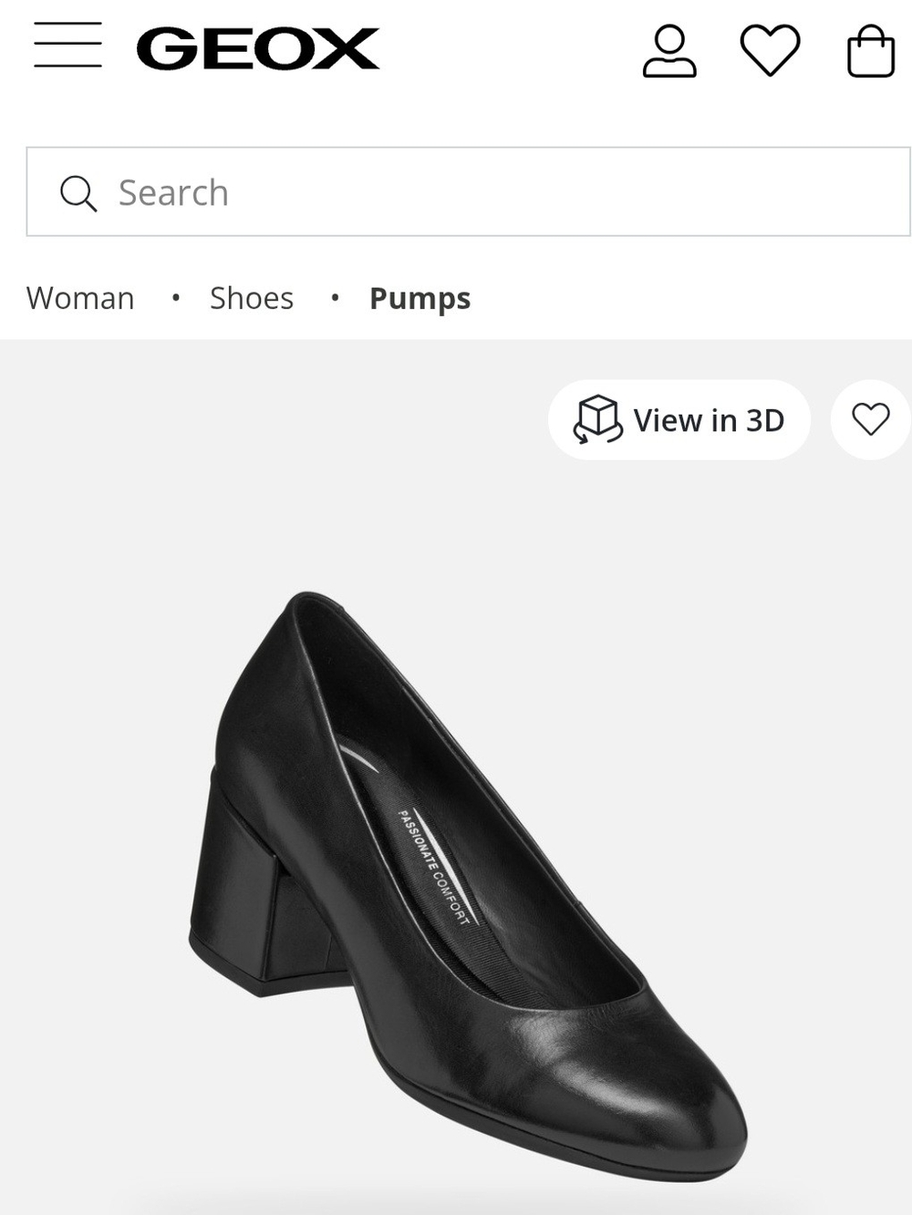 Geox Black Leather Block Heel Pumps Size 39